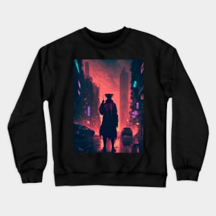 Lonely Soul In A Cyberpunk City Crewneck Sweatshirt